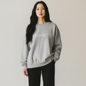 Brunette The Label - Brunette Gray Crewneck Sweater